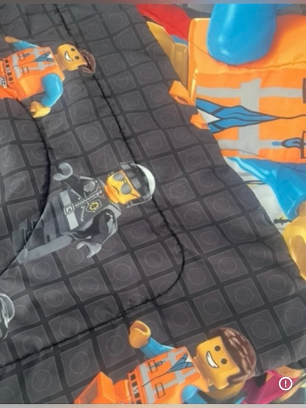 Lego Emmet Blue & White Reversible Comforter and Bed Set